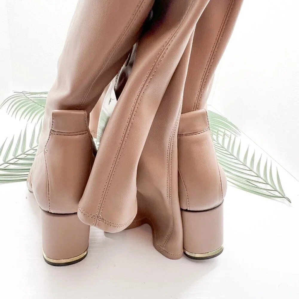 Franco Sarto Pisaboot Wide Calf Over The Knee High Boots Taupe Size 7.5 M NWB